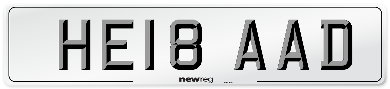 HE18 AAD Number Plate from New Reg